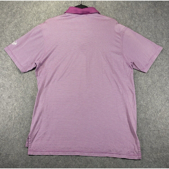 Peter Millar Polo Shirt Mens Medium Striped Light Purple Golf Preppy - Picture 7 of 12